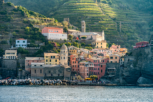 Scenery around Vernazza, a small town at a coastal area named Cinque Terre in Liguria, located in the northwest of Italy
