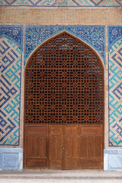 istock vintage wooden door with pattern in it 2081290548