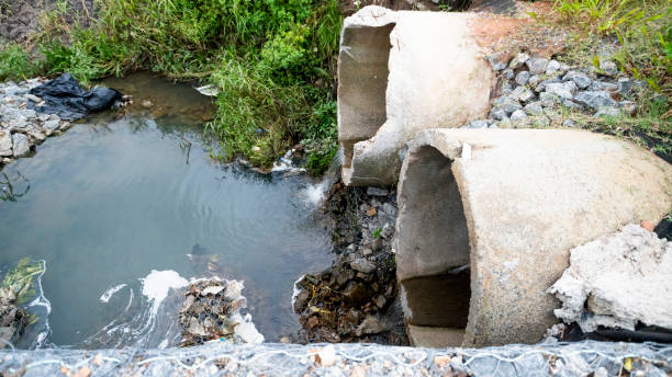 istock Sewage exposed to the open air without protection 2081296192