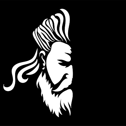Vintage Retro Greek Zeus God Philosopher Grandfather Head Face Illustration