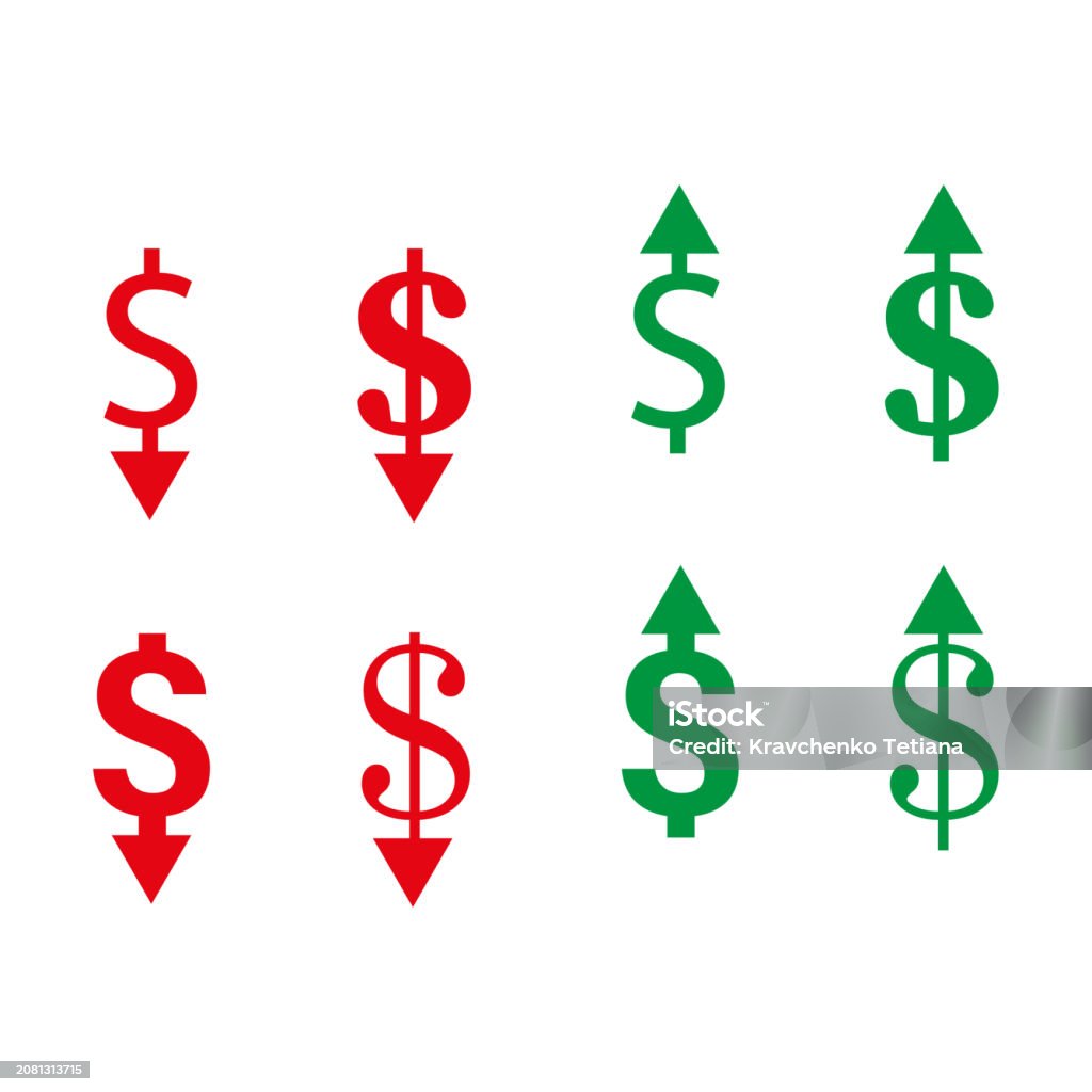 Financial Arrows With Dollar Signs Market Trend Indicators Increase And ...