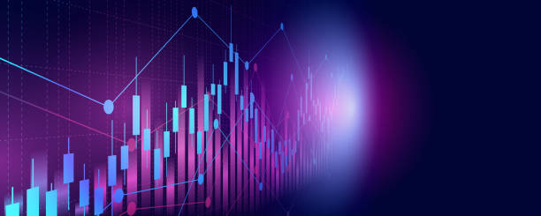 istock Abstract financial graph with up trend line chart in stock market on blue colour background 2081313736