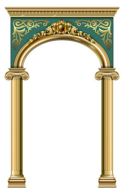 istock Gold classic frame of the rococo baroque door 2081319608