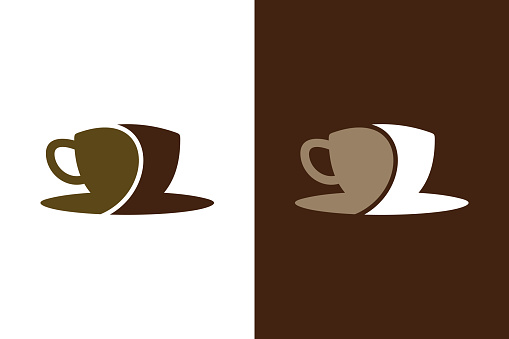 Simple coffee cup logo. Suitable for cafe or coffee shop logos, or coffee drink products.
