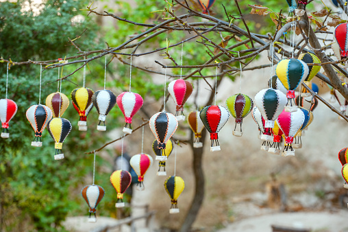 Hot air balloon ornaments sold in Cappadocia