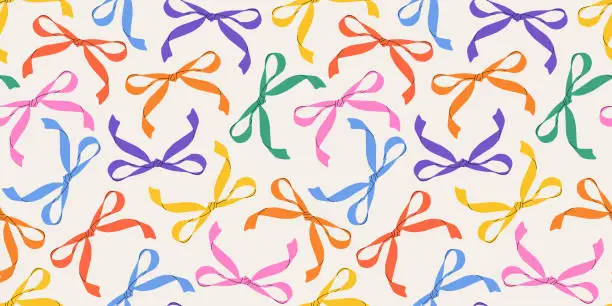 Vector illustration of Contemporary colorful bow knots