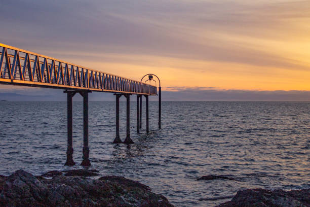 istock Elevated pier over ocean at sunset 2081331787
