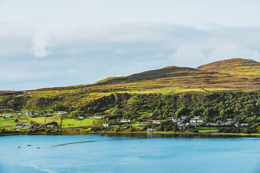 View over the bay of Uig village on the Isle of Skye, Scotland