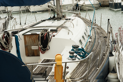 Sailing yacht deck equipment marina berth