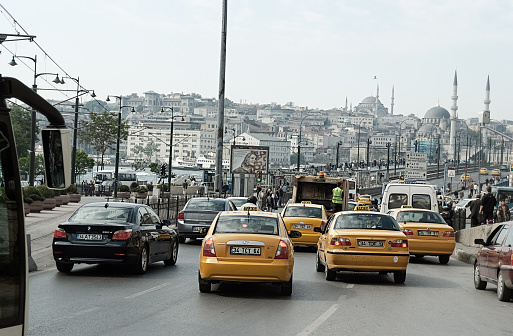 05/02/2008 - Istanbul, Turkey: Istanbul traffic historic skyline bustling cityscape