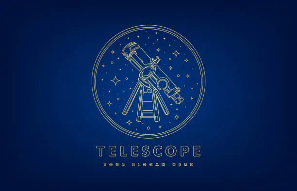 Vector illustration of Telescope and star vector