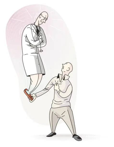 Vector illustration of mobile doctor