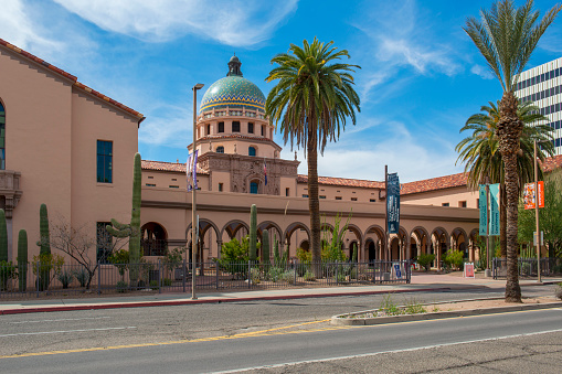 The Old County Courthouse spanish architecture and mosaic domed in downtown Tucson AZ