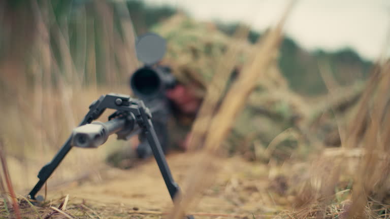 Sniper Soldier aiming the target