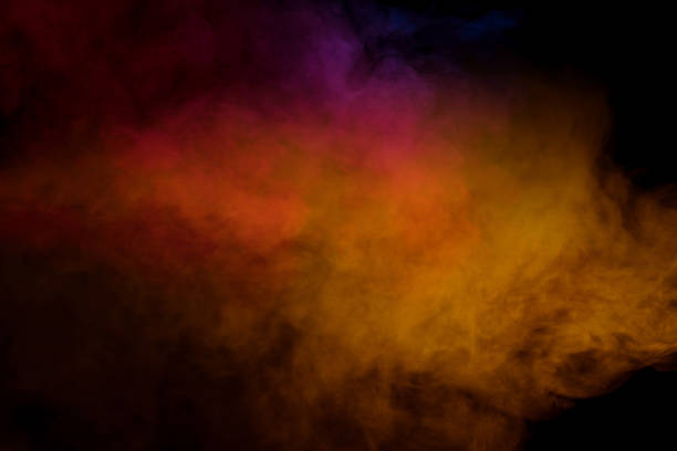 istock Orange and red steam on a black background. 2081451205
