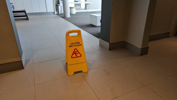 istock Yellow sign that alerts for wet floor 2081462343