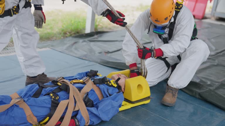 Advanced training in confined space rescue.