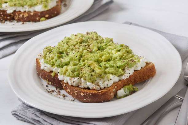 istock Cottage Cheese Toast with Creamy Avocado 2081569936