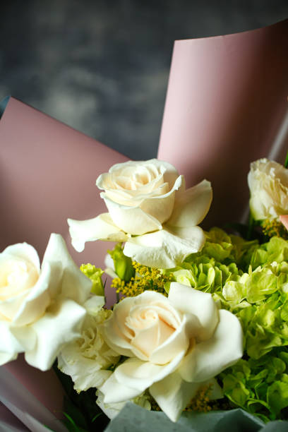 istock White Flowers Bouquet on Table 2081574137