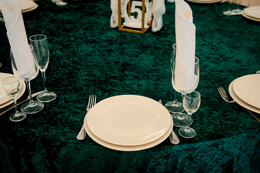 table setting in a pricey restaurant