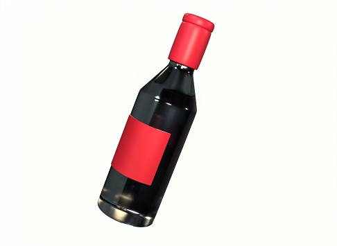 Red wine bottles with glass isolated on white (Click for more)