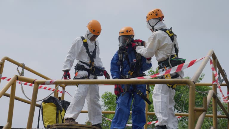 Advanced training in confined space rescue.