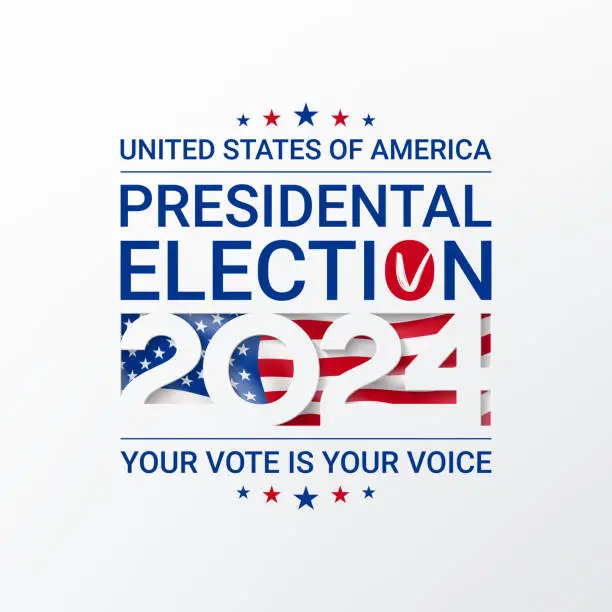 Vector illustration of US presidential election 2024 sign