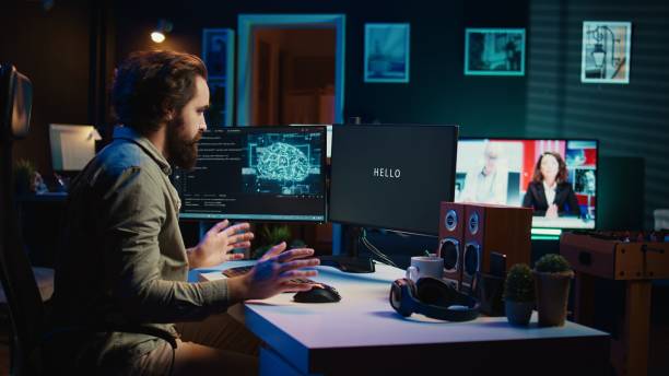 istock AI becoming sentient and self aware, talking with programmer, asking questions 2081610928