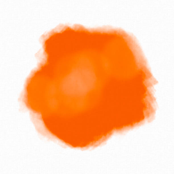 Abstract Watercolor Background Orange on Textured Watercolor Paper - subtle paper texture is visible