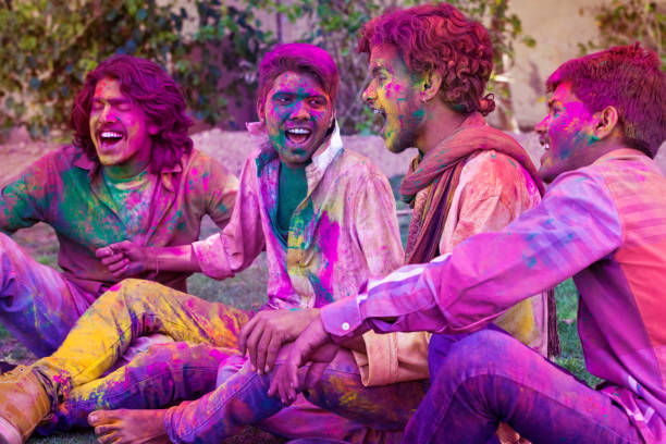 istock Group of Men Celebrating Holi in Jaipur, India 2081659113