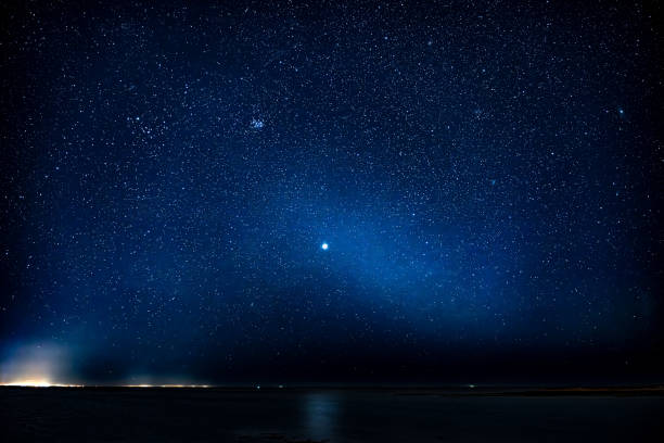 istock Night sky over the ocean with reflection in the water 2081669931