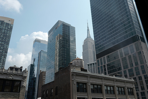 New York City USA skyline in midtown Manhattan showing Empire State Building