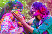 Young Couple Celebrating Holi in Jaipur, India