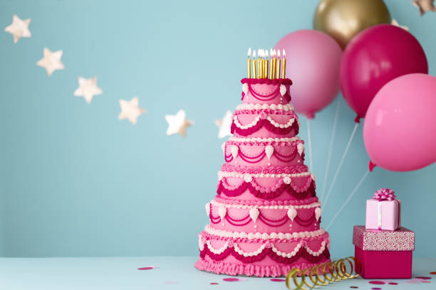 istock Elaborate tiered birthday cake for a birthday party 2081693763