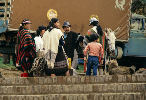 Boyaca tunja ,Colombia .,12de septiembre De 2022:Latin American peasant family from a village in Boyacá, Colombia: Portrait of tradition and unity in rural life on a weekend visiting their village