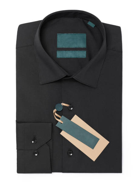 istock Black folded long sleeved men's shirt isolated on white background, top view, template for designer 2081717656