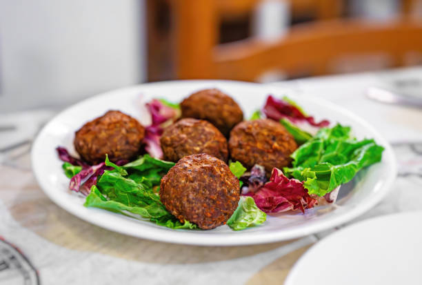 Falafel on a white plate