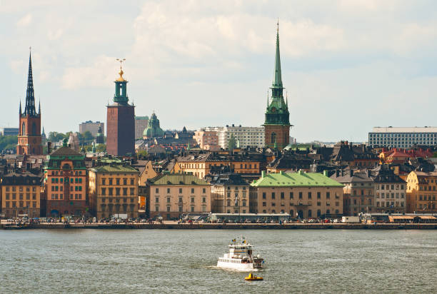 Stockholm, Sweden - August 18, 2011: The central part of Stockholm in a sunny day