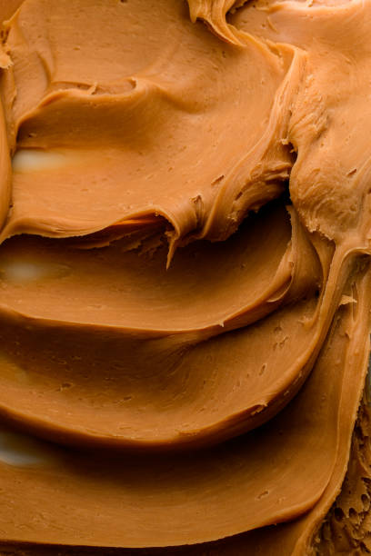 istock Close up of brown macaroon cream with a thick texture 2081787462