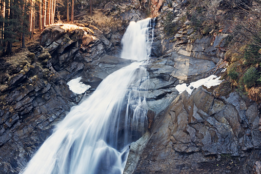 Waterfall in the High Tauern Mountains in Austrian Alps.
Shot with Canon R5