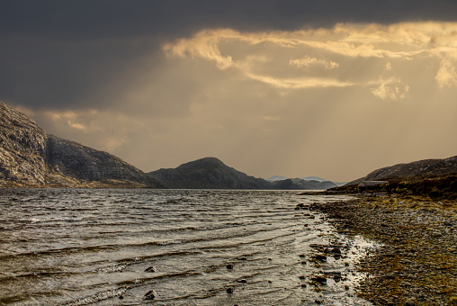 Storm clouds over a Scottish Loch.