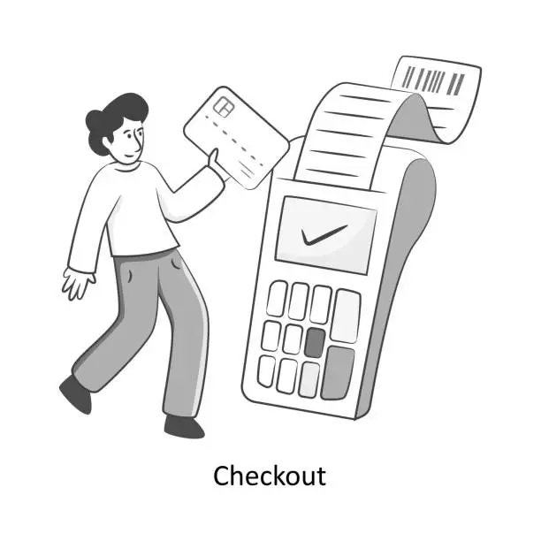 Vector illustration of Checkout Flat Style Design Vector illustration. Stock illustration