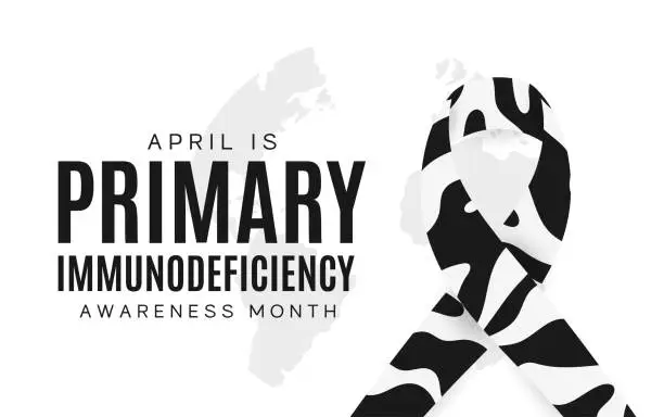 Vector illustration of Primary Immunodeficiency Month card, April. Vector