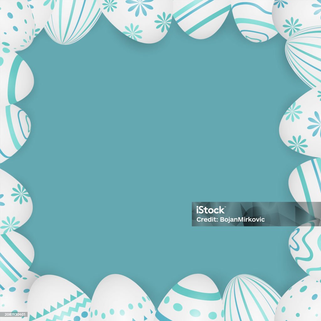 Easter Frame Vector Easter Eggs Frame With Copy Space Vector Stock Illustration - Download ...