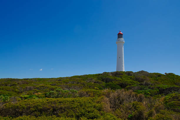 istock A Tall Lighthouse Against A Clear Blue Sky On A Sunny Day. 2081948667