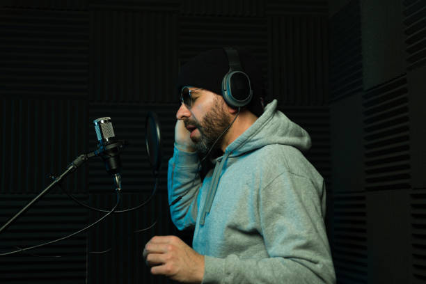 istock Modern music producer recording in studio 2081965247