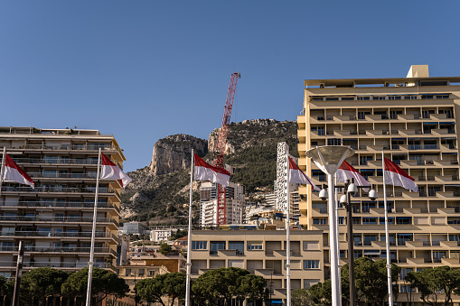 Monaco flags in Monte Carlo.
