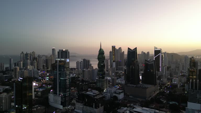 Panama city Sunset skyline