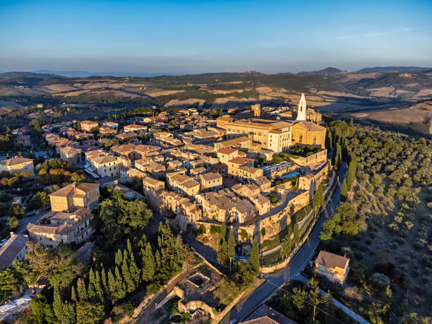 istock Pienza old town in Orcia Valley at sunset 2082050418