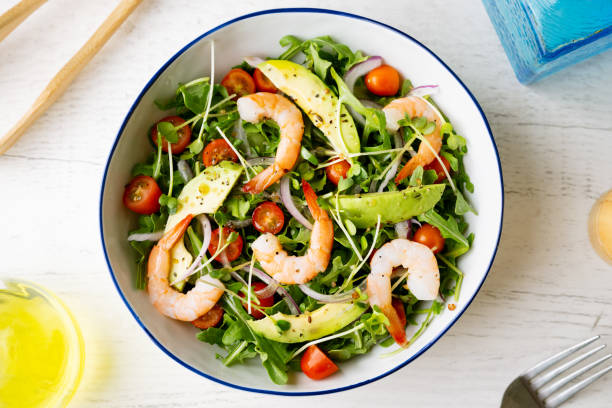 istock shrimp salad with tomato and avocado 2082058415